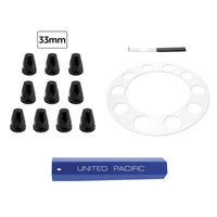 United Pacific - Aero Full-Moon Rear Axle Cover Kit - Matte Black, Indigo Blue or Candy Red