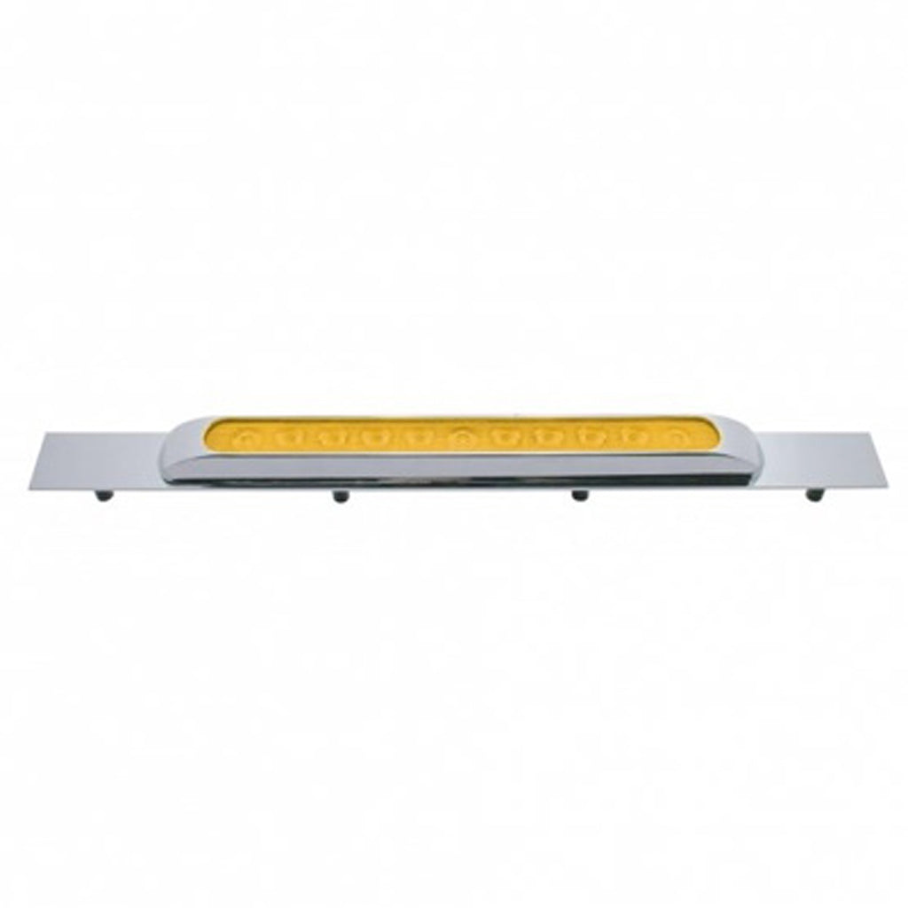 Chrome Top Mud Flap Plate With 11 LED 17" Light Bar & Bezel (Various Colors)