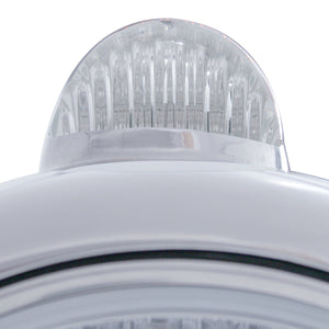 United Pacific - Stainless Steel Guide 682-C Headlight H4 & Dual Mode LED Signal - Clear Lens