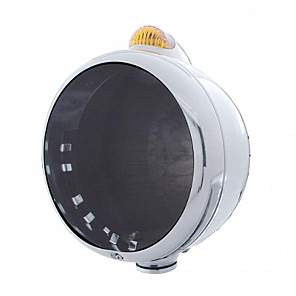 Chrome Guide 682-C Headlight No Bulb With Dual Mode LED Signal (Amber or Clear Lens)