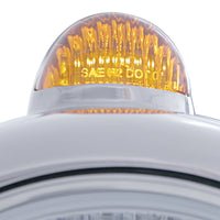 Chrome Guide 682-C Headlight H6024 & Dual Mode LED Signal - Amber LEDs (Amber or Clear Lens)