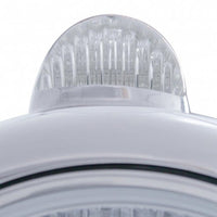 United Pacific - Chrome Guide 682-C Headlight Crystal H4 & Dual Mode LED Signal (Amber LED/Clear Lens)