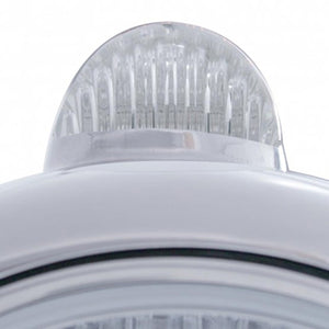United Pacific - Chrome Guide 682-C Headlight Crystal H4 & Dual Mode LED Signal (Amber LED/Clear Lens)