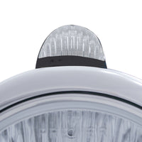 Black Guide 682-C Headlight No Bulb With Dual Mode LED Signal - Amber LEDs (Amber or Clear Lens)