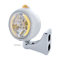 Chrome Guide 682-C Headlight H4 With Amber LED & Dual Mode LED Signal - Amber LEDs (Amber or Clear Lens)