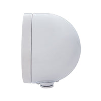 Stainless Steel Bullet Half Moon Headlight H4 With Amber LED & Dual Mode LED Signal (Amber or Clear Lens)