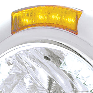 Chrome Classic Headlight H4 With 34 White LED & Signal (Amber or Clear Lens)