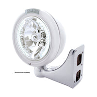Chrome Classic Headlight H4 With 34 White LED & Signal (Amber or Clear Lens)