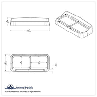 United Pacific - 14 LED Chrome Rectangular Dual Headlight Bezel With Visor (Red or Green LED/Clear Lens)