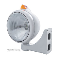 Stainless Steel Guide 682-C Headlight H4 & Original Style LED Signal (Amber LEDs/Amber or Clear Lens)