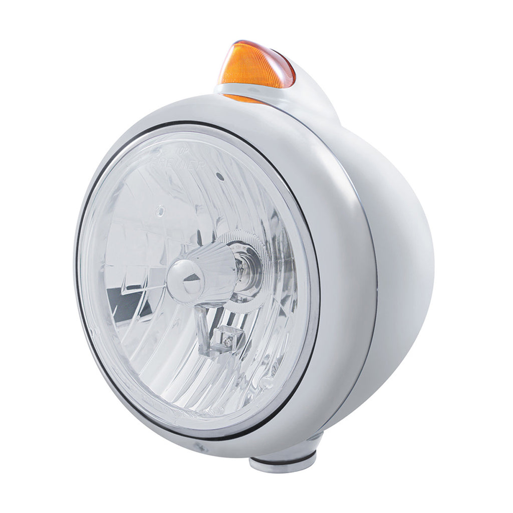 Chrome Guide 682-C Headlight Crystal H4 & Original Style Amber LED Signal (Amber or Clear) Lens