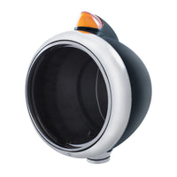 Black Guide 682-C Headlight No Bulb With Original Style LED Signal (Amber or Clear Lens)