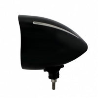 Black "Billet" Style Groove Headlight With Visor H4 Bulb With 34 Amber or Clear LED