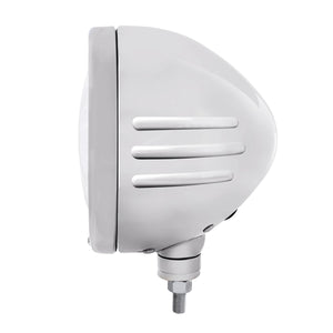 Stainless Steel Bullet Embossed Stripe Headlight Housing With 11 LED Crystal 7" Round Headlight