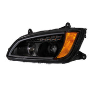 Blackout Projection Headlight With LED Turn Signal & Position Light For 2008-2017 Kenworth T660 (Driver Side)