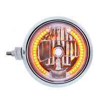 Chrome Guide 682-C Style Headlight Assembly w Crystal Lens & 34 LEDs Position Light (Left or Right Hand Side)