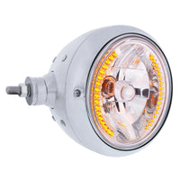 Chrome Guide 682-C Style Headlight Assembly w Crystal Lens & 34 LEDs Position Light (Left or Right Hand Side)