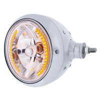 Chrome Guide 682-C Style Headlight Assembly w Crystal Lens & 34 LEDs Position Light (Left or Right Hand Side)
