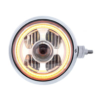 Stainless Steel Guide 682-C Style Headlight Assembly w/LED Headlight & Dual Color Position Light (Left or Right Hand Side)