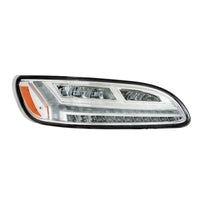 Chrome or Black 6 LED Headlight For Peterbilt 386 (2006-2016) & 387 (2000-2011) (Driver or Passenger Side)