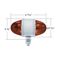 Chrome Double Face Housing With 2 Watermelon Glass Lens (Dark Amber or Clear Lens)