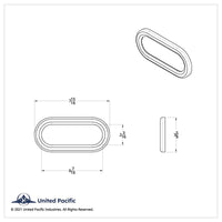 United Pacific - Chrome Twist-On Light Bezel For 6" Oval Light Grommet