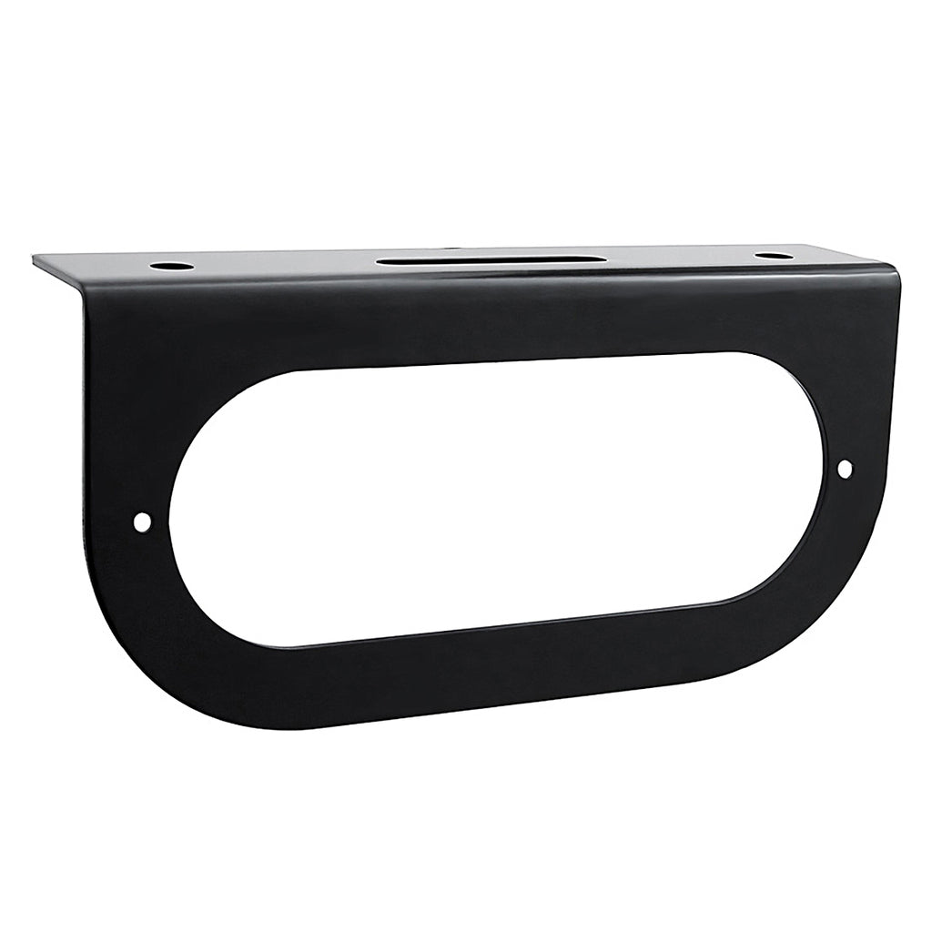 United Pacific - Oval Black Light Bracket With Flange (1 Hole)