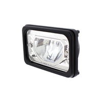 ULTRALIT - Heated 4" X 6" LED Headlight With Glass Lens & Aluminum Housing - High or Low Beam (Chrome or Black)