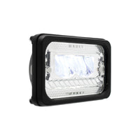 ULTRALIT - Heated 4" X 6" LED Headlight With Glass Lens & Aluminum Housing - High or Low Beam (Chrome or Black)