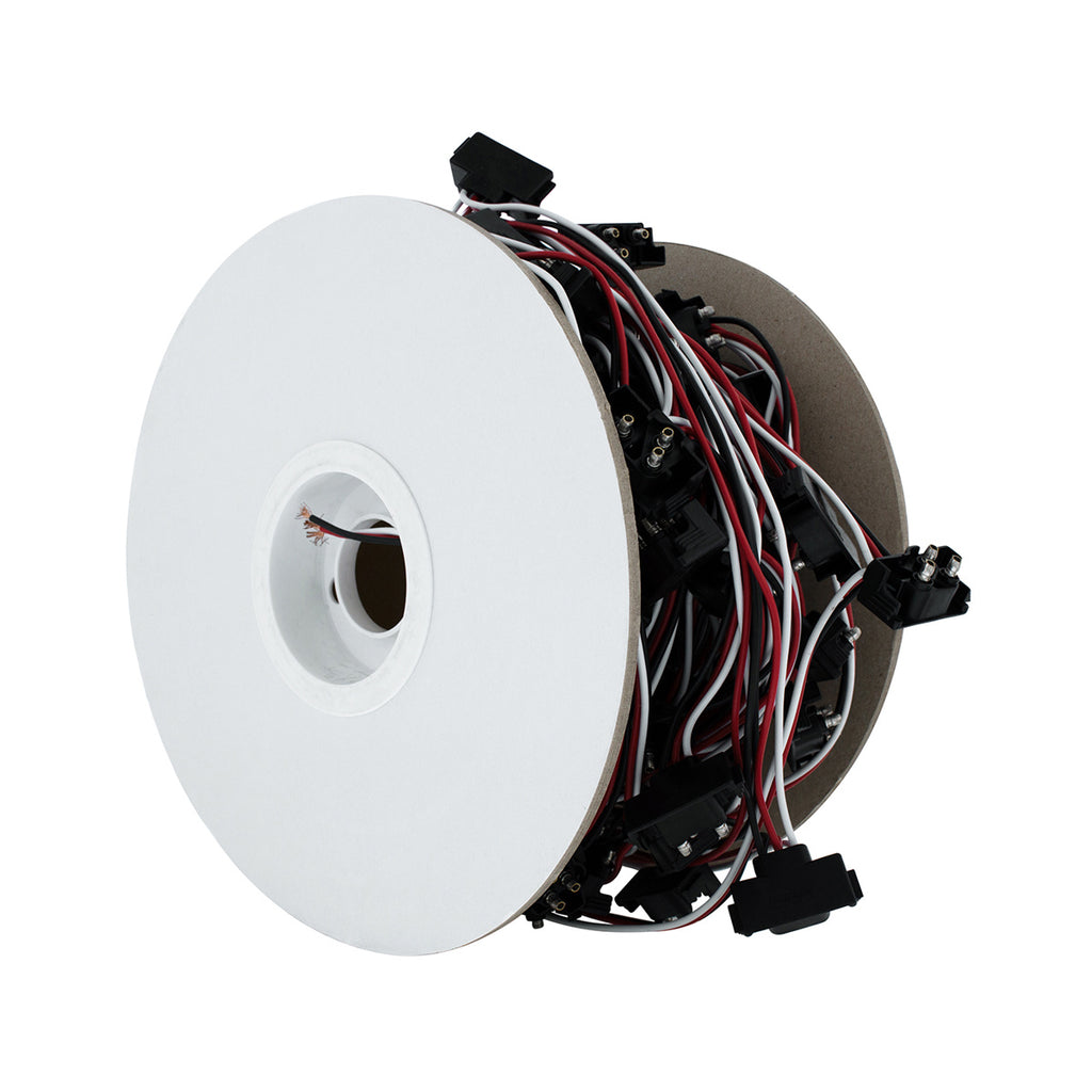 100 Count 3-Prong Male Right Angle Bullet Plugs Wire Harness Roll w/ 12" Lead Between Plugs