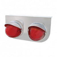 Stainless Steel Light Bracket With 2 X 9 LED Dual Function Watermelon GloLight & Visors - Red LEDs (Red or Clear Lens)