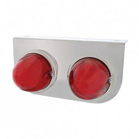 Stainless Light Bracket With 2 X 9 LED Dual Function Watermelon GloLight - Red LEDs (Red or Clear Lens)