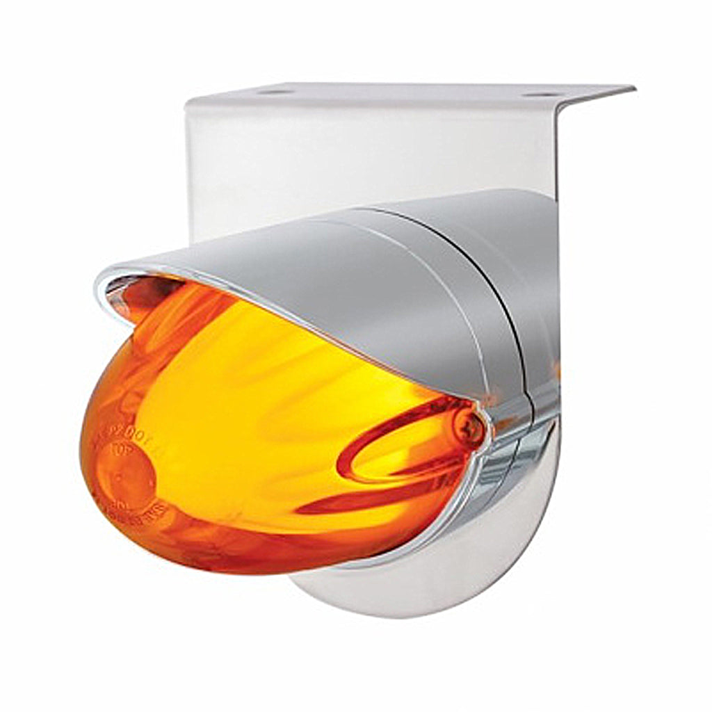 Stainless Steel Bracket w/ 9 LED Dual Function GloLight Watermelon Grakon 1000 Light & Visor - Amber LEDs (Amber or Clear Lens)
