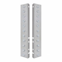 Stainless Steel Front Air Cleaner Bracket With 22 X 2 LEDs 3/4" Mini Lights w Bezels For Peterbilt - Amber LEDs (Amber or Clear Lens)