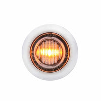 Stainless Steel Front Air Cleaner Bracket w/ 22 X 3 LED Dual Function 3/4" Mini Lights w Stainless Bezels for Peterbilt - Amber LEDs (Amber or Clear Lens)