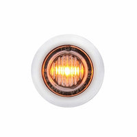 Stainless Steel Front Air Cleaner Bracket w/ 22 X 3 Amber LED 3/4" Mini Lights & Bezels For Peterbilt - Amber LEDs (Amber or Clear Lens)