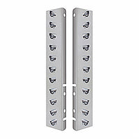 Stainless Steel Front Air Cleaner Bracket With 22 X 3 LED 3/4" Mini Lights & Visors For Peterbilt - Amber LEDs (Amber or Clear Lens)