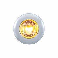 Stainless Steel Front Air Cleaner Bracket w/ 26 X 2 LED 3/4" Mini Lights & Bezels For Peterbilt - Amber LEDs (Amber or Clear Lens)