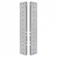 Stainless Steel Front Air Cleaner Bracket w/ 26 X 3 LED Dual Function 3/4" Mini Lights & Bezels For Peterbilt - Amber LEDs (Amber or Clear Lens)