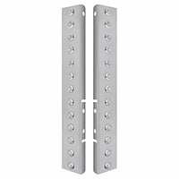 Stainless Steel Front Air Cleaner Bracket w/ 26 X 3 LED Dual Function 3/4" Mini Lights & Bezels For Peterbilt - Amber LEDs (Amber or Clear Lens)