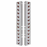 Stainless Steel Front Air Cleaner Bracket w/ 26 X 3 LED 3/4" Mini Lights & Visors For Peterbilt - Amber LEDs (Amber or Clear Lens)