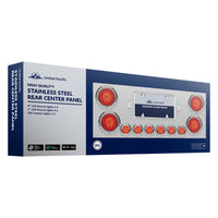 Stainless Steel Rear Center Panel w/ 4 X 13 LED 4" Abyss Light & 6 X 4 LED 2" Lights & Bezels - Red LEDs (Red or Clear Lens)