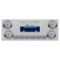 Stainless Steel Rear Center Panel w/ 4 X 13 LED 4" Abyss Light & 6 X 4 LED 2" Lights & Visors - Red LED (Red or Clear Lens)