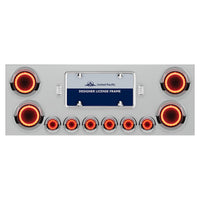 Stainless Steel Rear Center Panel w/ 4 X 23 LED 4" Lights & 6 X 9 LED 2" Mirage Lights & Bezels or Visors - Red LEDs (Red or Clear Lens)