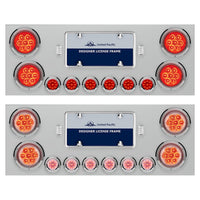 Stainless Steel Rear Center Panel w/ 4 X 7 LED 4" Reflector Lights & 6 X 9 LED 2" Lights - Red LEDs (Red or Clear Lens)