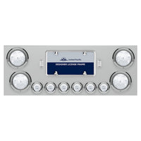 Stainless Steel Rear Center Panel w/ 4 X 7 LED 4" Reflector Lights & 6 X 9 LED 2" Lights - Red LEDs (Red or Clear Lens)