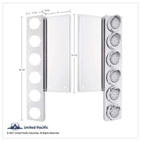 Freightliner Stainless Steel Front Air Cleaner Bracket w/ 12 X 9 LED 2" Beehive Lights & Bezels - Amber LEDs (Clear Lens)