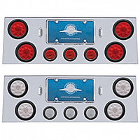 Stainless Steel Rear Center Panel w/ 4 X 10 LED 4" Lights & 3 X 13 LED 2-1/2" Lights - Red LEDs (Red or Clear Lens)