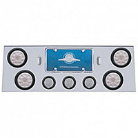 Stainless Steel Rear Center Panel w/ 4 X 10 LED 4" Lights & 3 X 13 LED 2-1/2" Lights - Red LEDs (Red or Clear Lens)