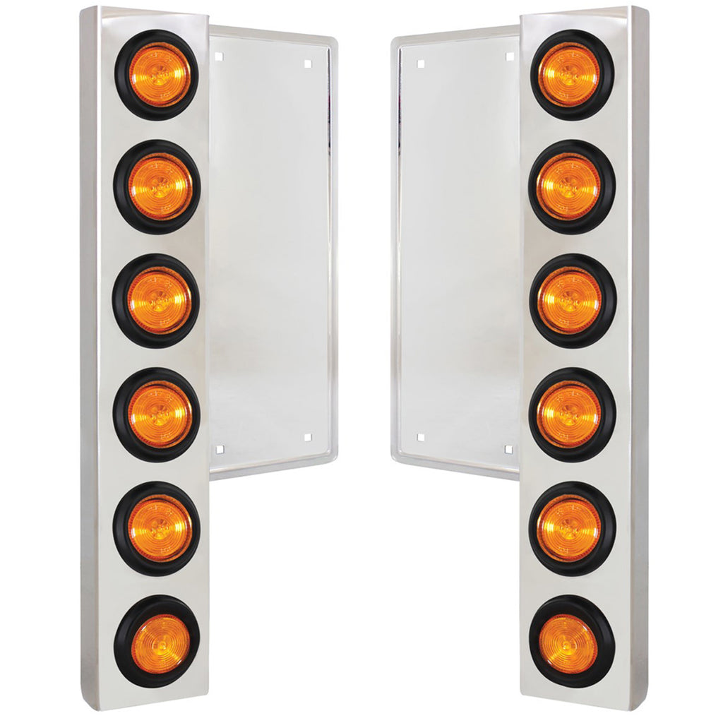 United Pacific - Front Air Cleaner Kit w/ 12 x 2" Flat Light & Grommet For Freightliner